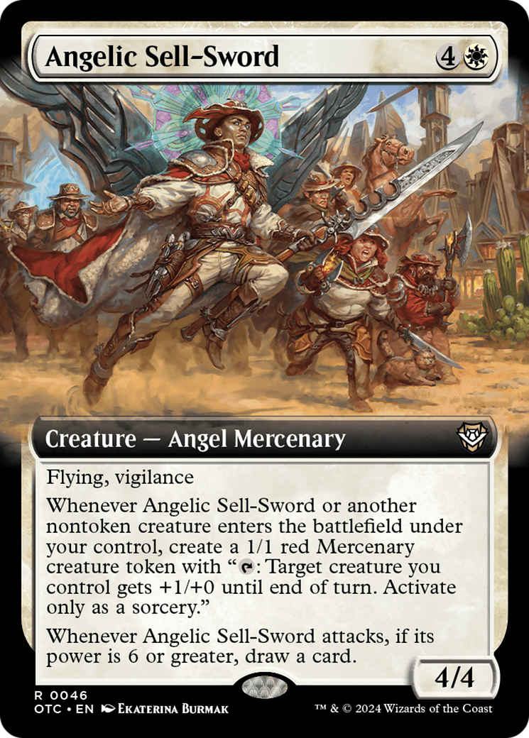 Angelic Sell-Sword (Extended Art) [Outlaws of Thunder Junction Commander] | Nerdhalla Games