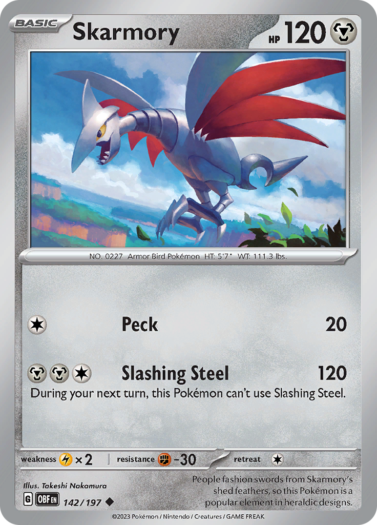 Skarmory (142/197) [Scarlet & Violet: Obsidian Flames] | Nerdhalla Games