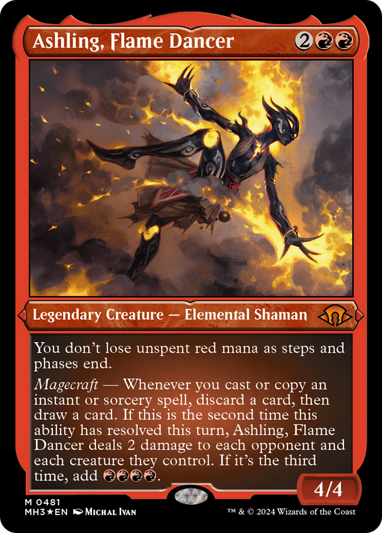 Ashling, Flame Dancer (Foil Etched) [Modern Horizons 3] | Nerdhalla Games