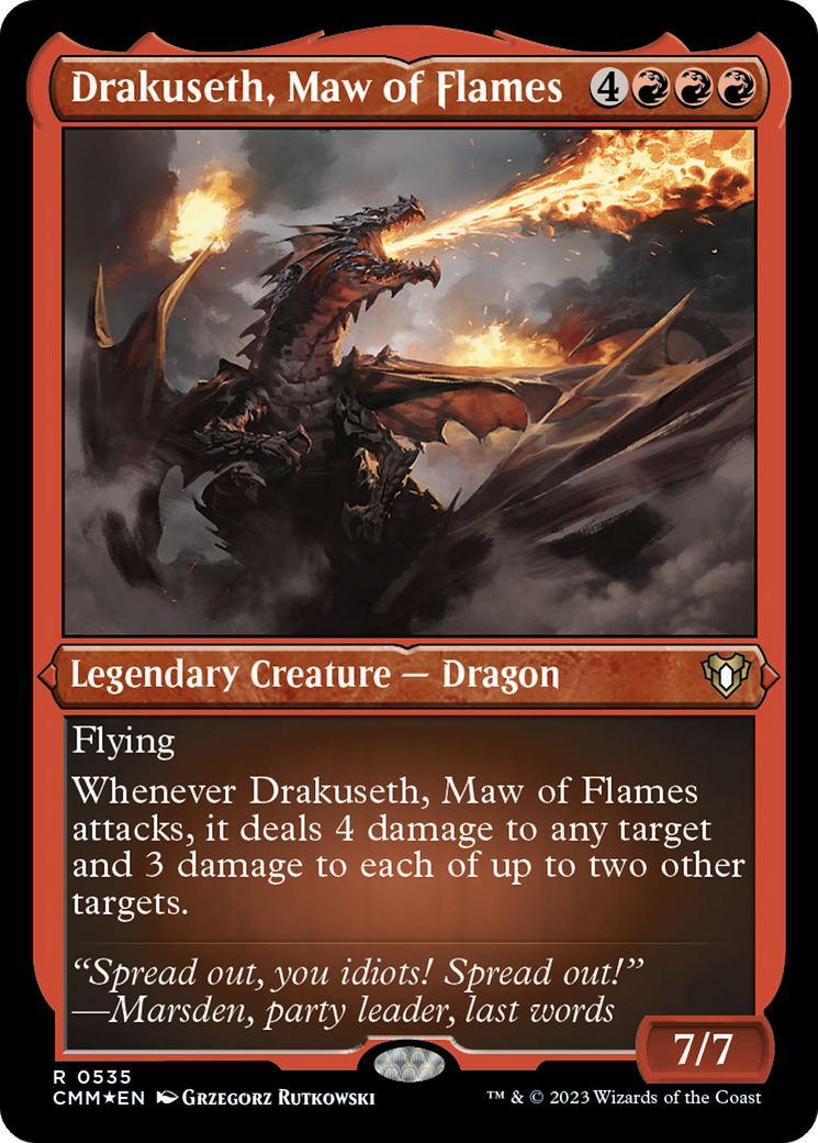 Drakuseth, Maw of Flames (Foil Etched) [Commander Masters] | Nerdhalla Games