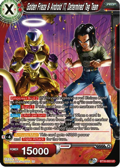 Golden Frieza & Android 17, Determined Tag Team (BT16-003) [Realm of the Gods] | Nerdhalla Games