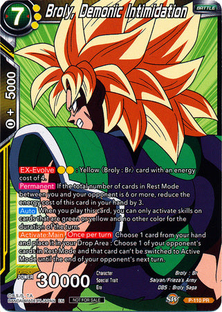 Broly, Demonic Intimidation (Broly Pack Vol. 3) (P-110) [Promotion Cards] | Nerdhalla Games