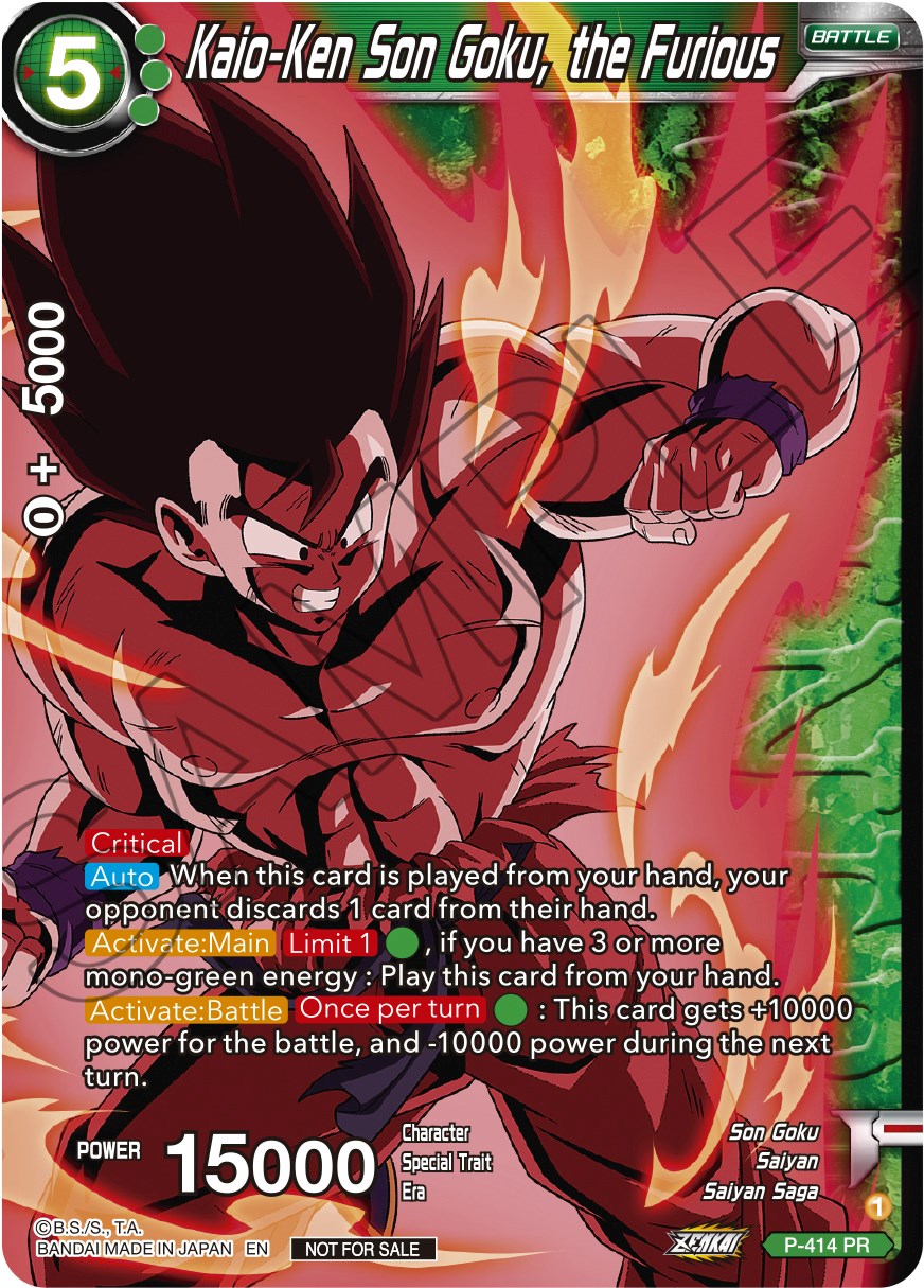 Kaio-Ken Son Goku, the Furious (Zenkai Series Tournament Pack Vol.1 Winner) (P-414) [Tournament Promotion Cards] | Nerdhalla Games