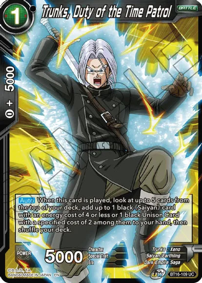 Trunks, Duty of the Time Patrol (BT16-109) [Realm of the Gods] | Nerdhalla Games