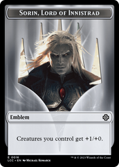 Emblem - Sorin, Lord of Innistrad // Vampire (0004) Double-Sided Token [The Lost Caverns of Ixalan Commander Tokens] | Nerdhalla Games