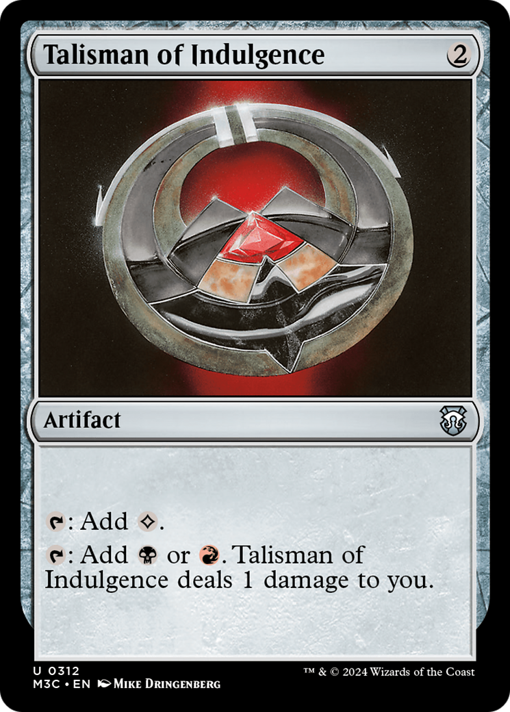 Talisman of Indulgence (Ripple Foil) [Modern Horizons 3 Commander] | Nerdhalla Games