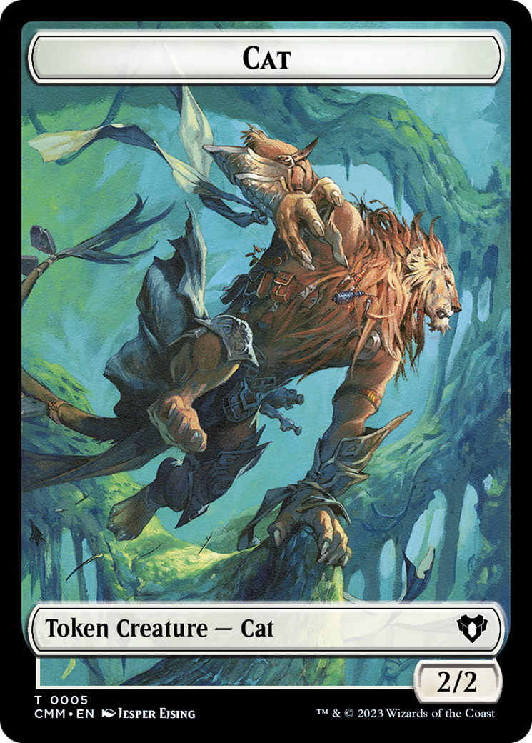 Treasure // Cat (0005) Double-Sided Token [Commander Masters Tokens] | Nerdhalla Games