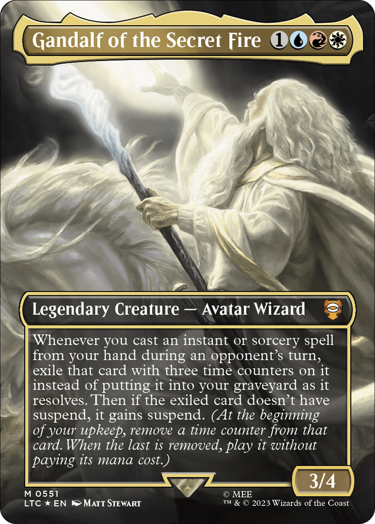 Gandalf of the Secret Fire (Borderless) (Surge Foil) [The Lord of the Rings: Tales of Middle-Earth Commander] | Nerdhalla Games