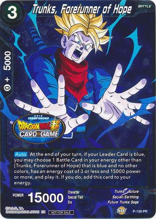 Trunks, Forerunner of Hope (Championship Final 2019) (P-139) [Tournament Promotion Cards] | Nerdhalla Games