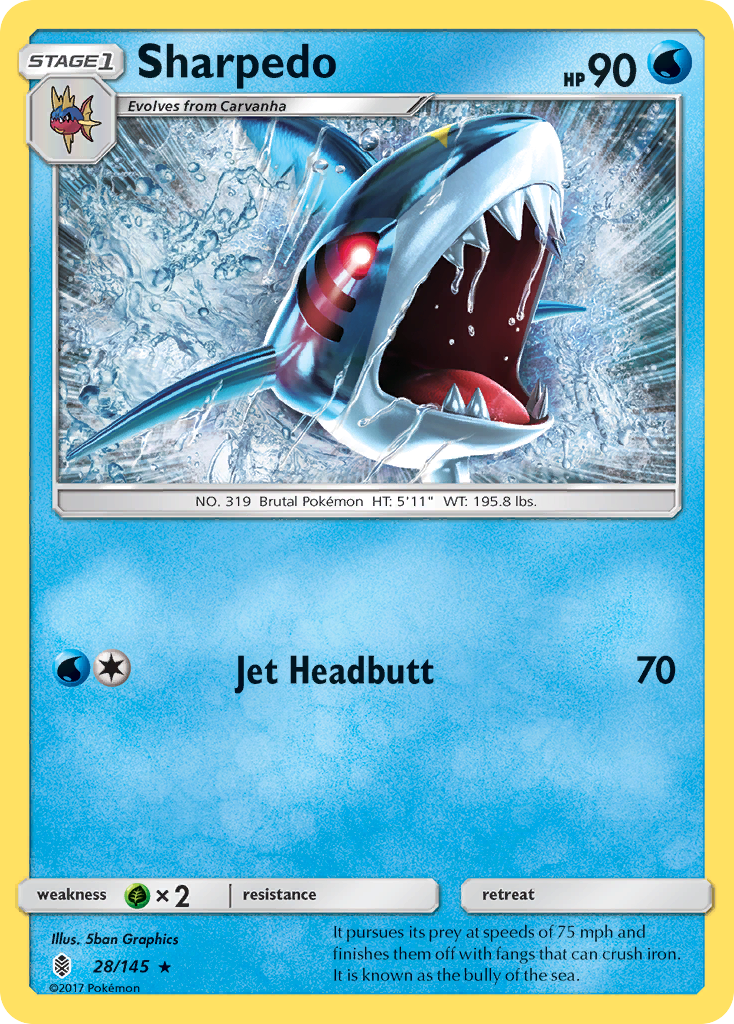 Sharpedo (28/145) [Sun & Moon: Guardians Rising] | Nerdhalla Games