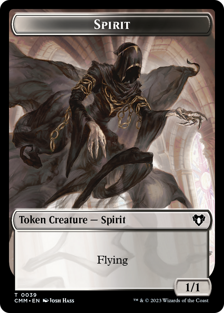 Spirit (0039) // Zombie (0013) Double-Sided Token [Commander Masters Tokens] | Nerdhalla Games