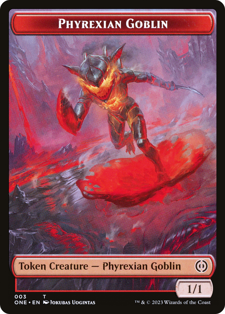 Phyrexian Goblin // Poison Counter Double-Sided Token [Phyrexia: All Will Be One Tokens] | Nerdhalla Games