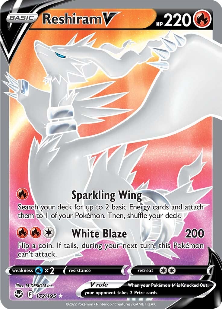 Reshiram V (172/195) [Sword & Shield: Silver Tempest] | Nerdhalla Games