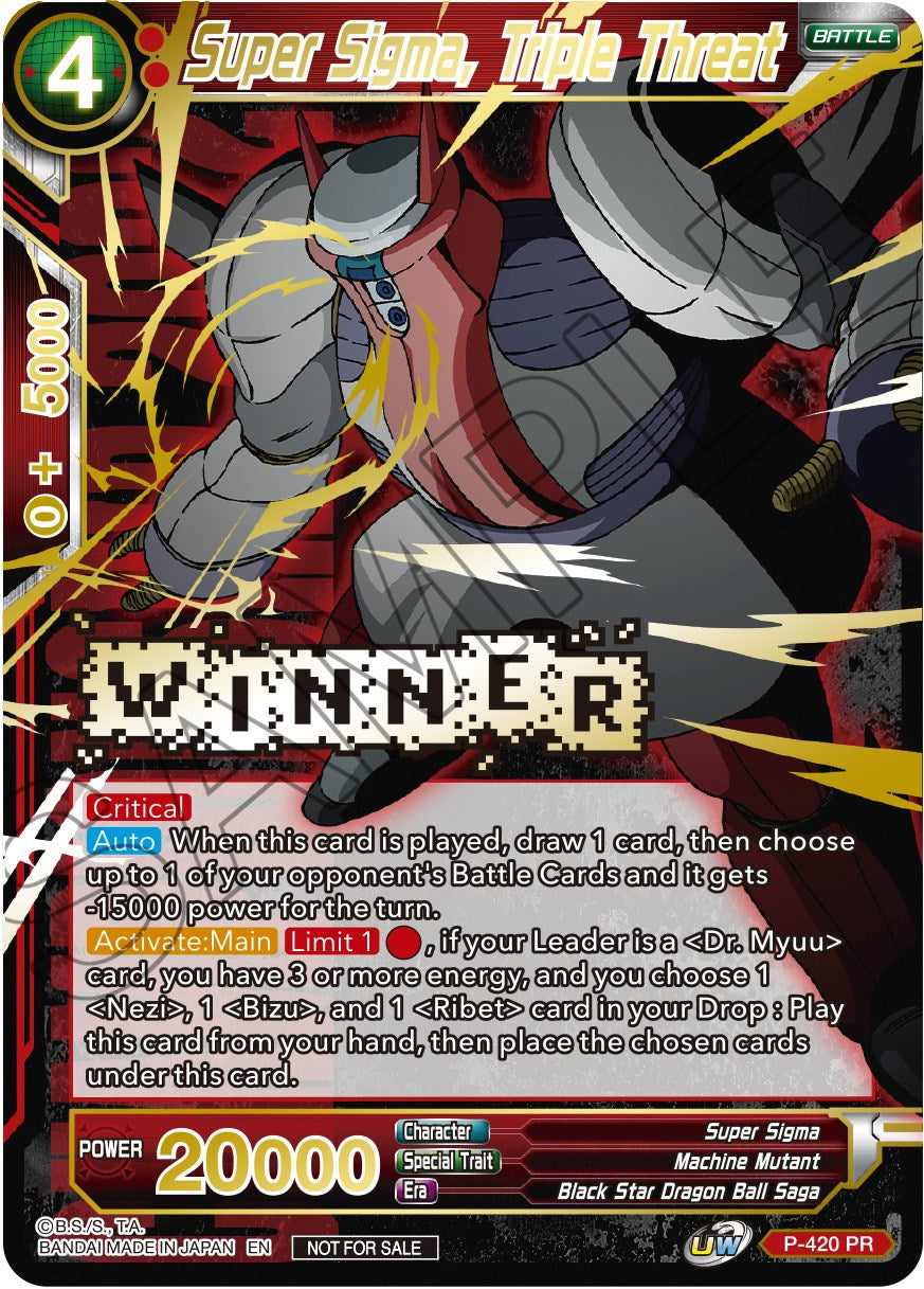 Super Sigma, Triple Threat (Championship Pack 2022 Vol.2) (Winner Gold Stamped) (P-420) [Promotion Cards] | Nerdhalla Games