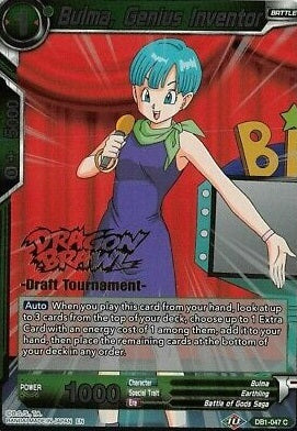 Bulma, Genius Inventor (Dragon Brawl Draft Tournament Gold Stamped) (DB1-047) [Promotion Cards] | Nerdhalla Games