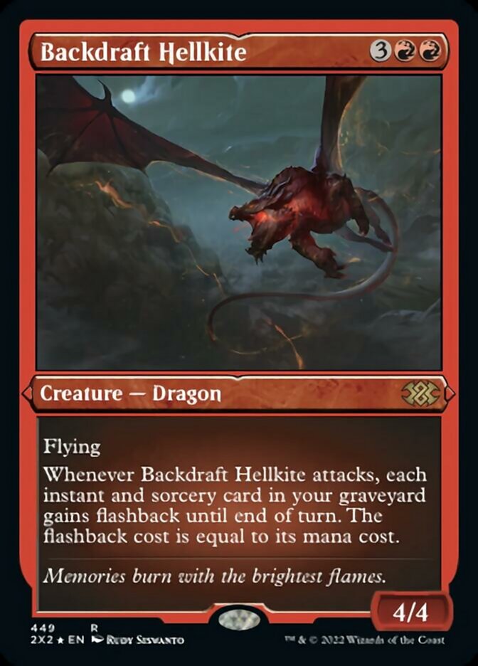 Backdraft Hellkite (Foil Etched) [Double Masters 2022] | Nerdhalla Games