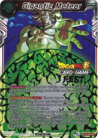 Gigantic Meteor (Card Game Fest 2022) (BT15-030) [Tournament Promotion Cards] | Nerdhalla Games