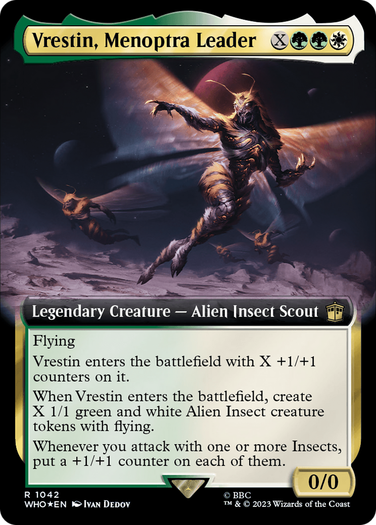 Vrestin, Menoptra Leader (Extended Art) (Surge Foil) [Doctor Who] | Nerdhalla Games