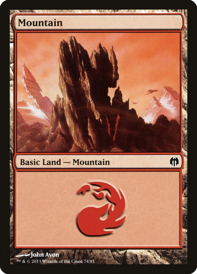 Mountain (74) [Duel Decks: Heroes vs. Monsters] | Nerdhalla Games