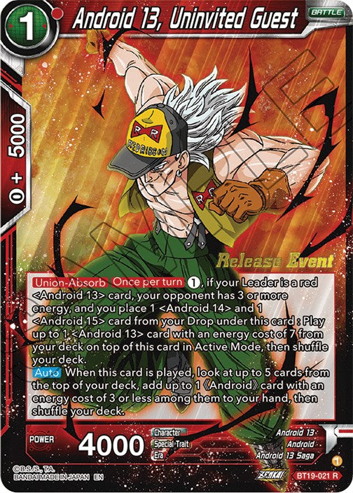 Android 13, Uninvited Guest (Fighter's Ambition Holiday Pack) (BT19-021) [Tournament Promotion Cards] | Nerdhalla Games