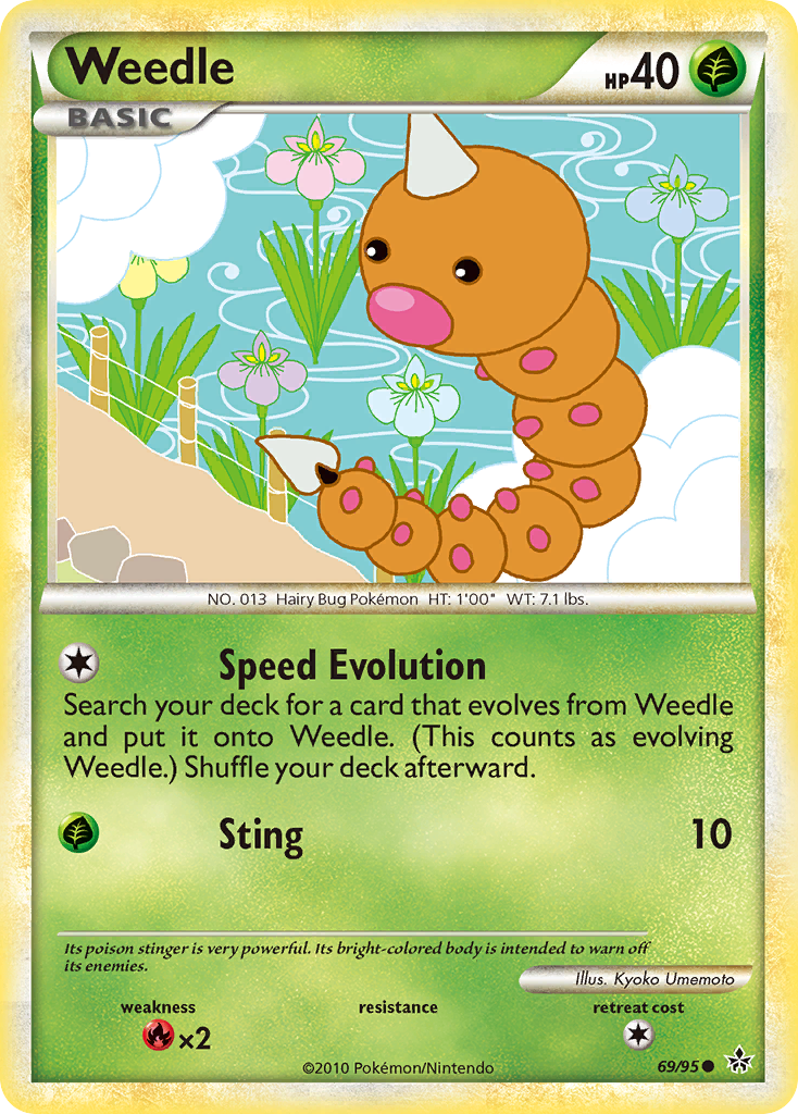 Weedle (69/95) [HeartGold & SoulSilver: Unleashed] | Nerdhalla Games