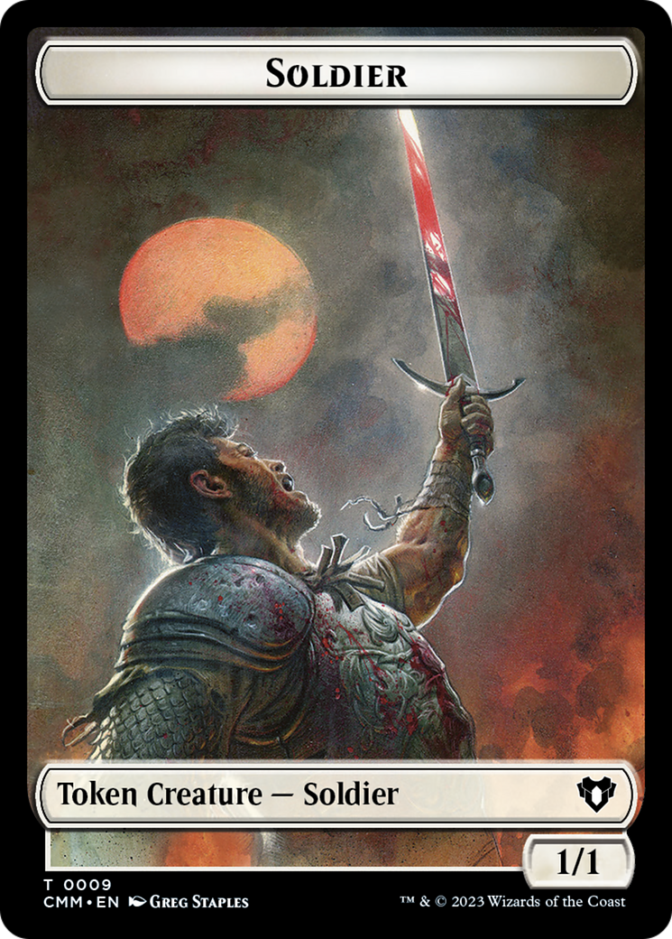 Soldier // Elephant Double-Sided Token [Commander Masters Tokens] | Nerdhalla Games