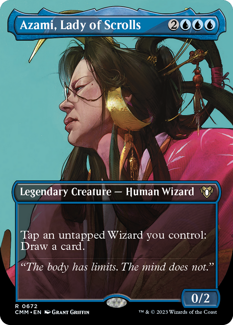 Azami, Lady of Scrolls (Borderless Profile) [Commander Masters] | Nerdhalla Games