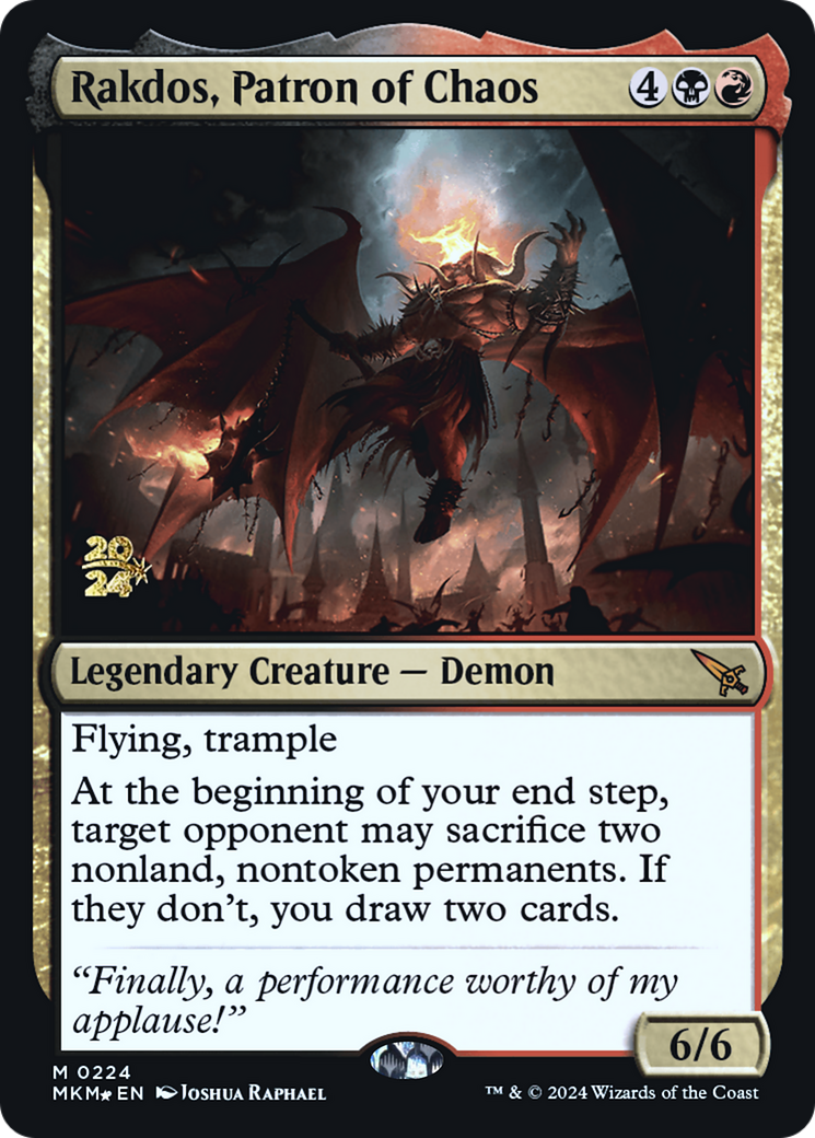 Rakdos, Patron of Chaos [Murders at Karlov Manor Prerelease Promos] | Nerdhalla Games