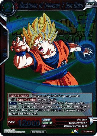 Backbone of Universe 7 Son Goku (Metallic Foil) (Event Pack 2018) (TB1-003) [Promotion Cards] | Nerdhalla Games