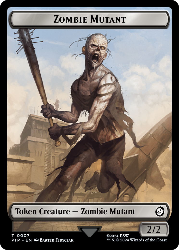 Food (0012) // Zombie Mutant Double-Sided Token [Fallout Tokens] | Nerdhalla Games