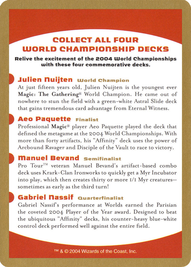 2004 World Championships Ad [World Championship Decks 2004] | Nerdhalla Games