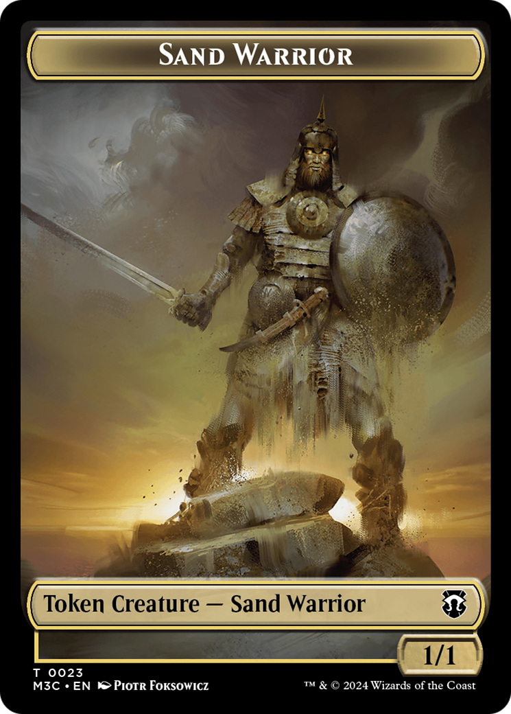 Marit Lage (Ripple Foil) // Sand Warrior Double-Sided Token [Modern Horizons 3 Commander Tokens] | Nerdhalla Games