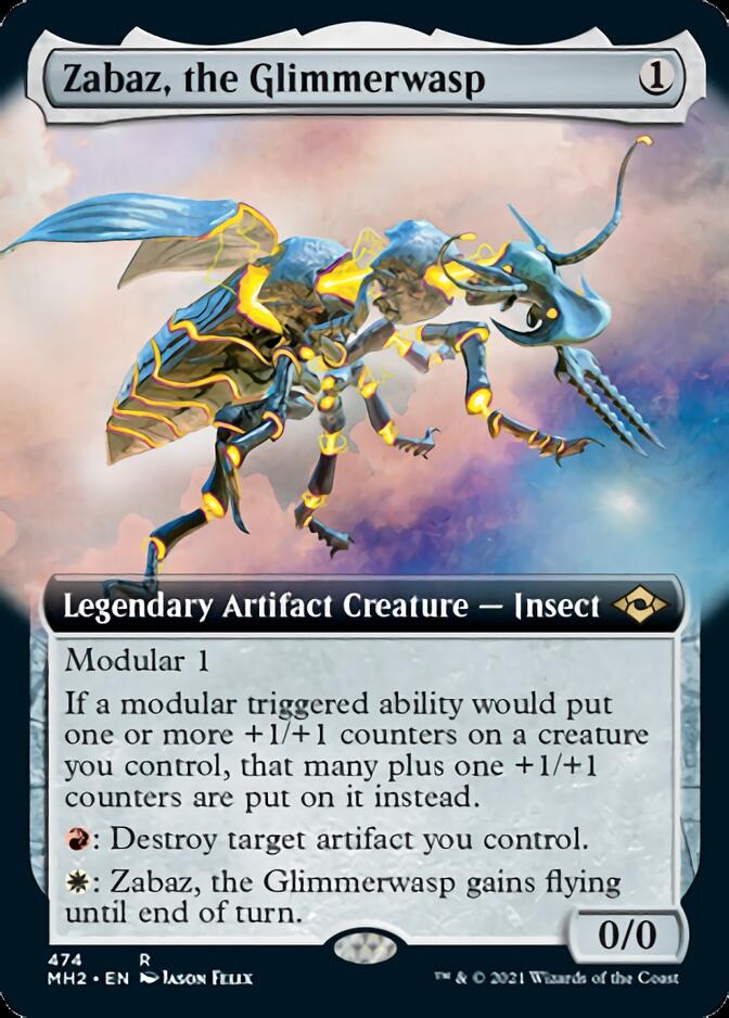 Zabaz, the Glimmerwasp (Extended Art) [Modern Horizons 2] | Nerdhalla Games