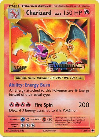 Charizard (11/108) (XY Evolutions Staff Prerelease) [XY: Black Star Promos] | Nerdhalla Games