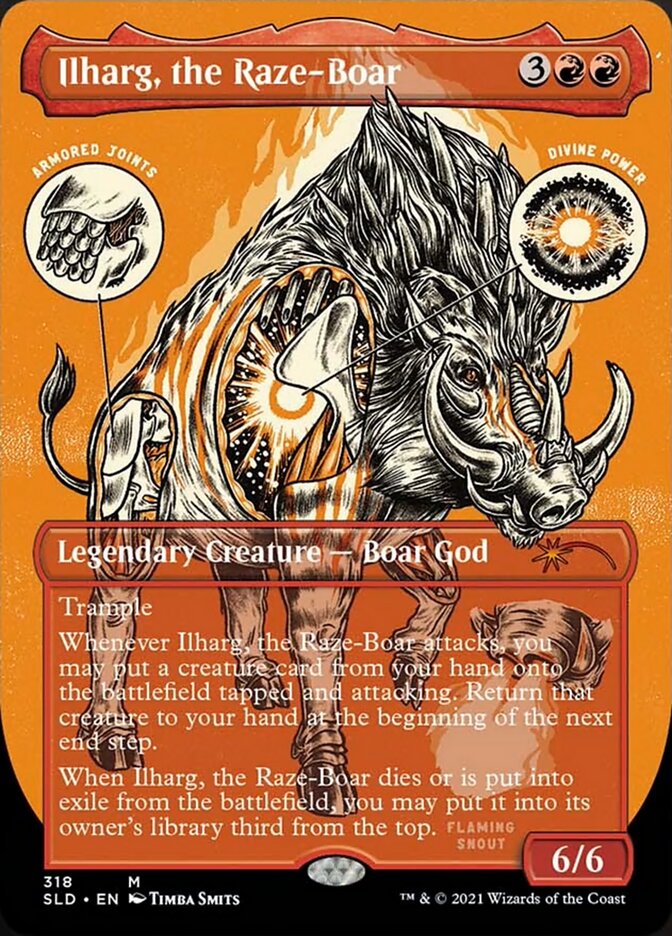 Ilharg, the Raze-Boar (Borderless Foil Etched) [Secret Lair Drop Series] | Nerdhalla Games