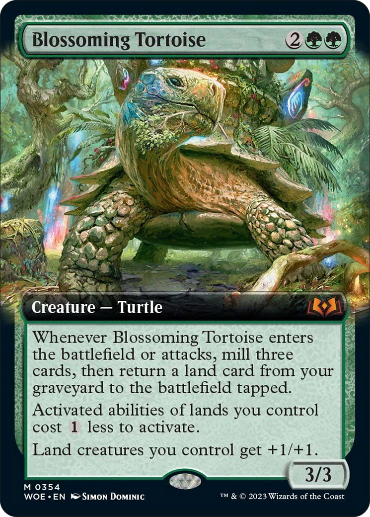 Blossoming Tortoise (Extended Art) [Wilds of Eldraine] | Nerdhalla Games