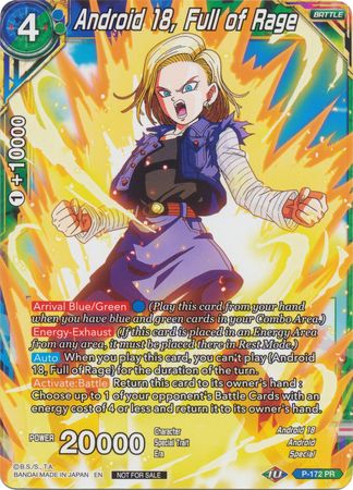 Android 18, Full of Rage (P-172) [Promotion Cards] | Nerdhalla Games