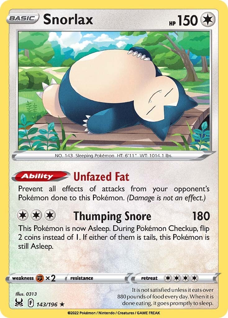 Snorlax (143/196) [Sword & Shield: Lost Origin] | Nerdhalla Games