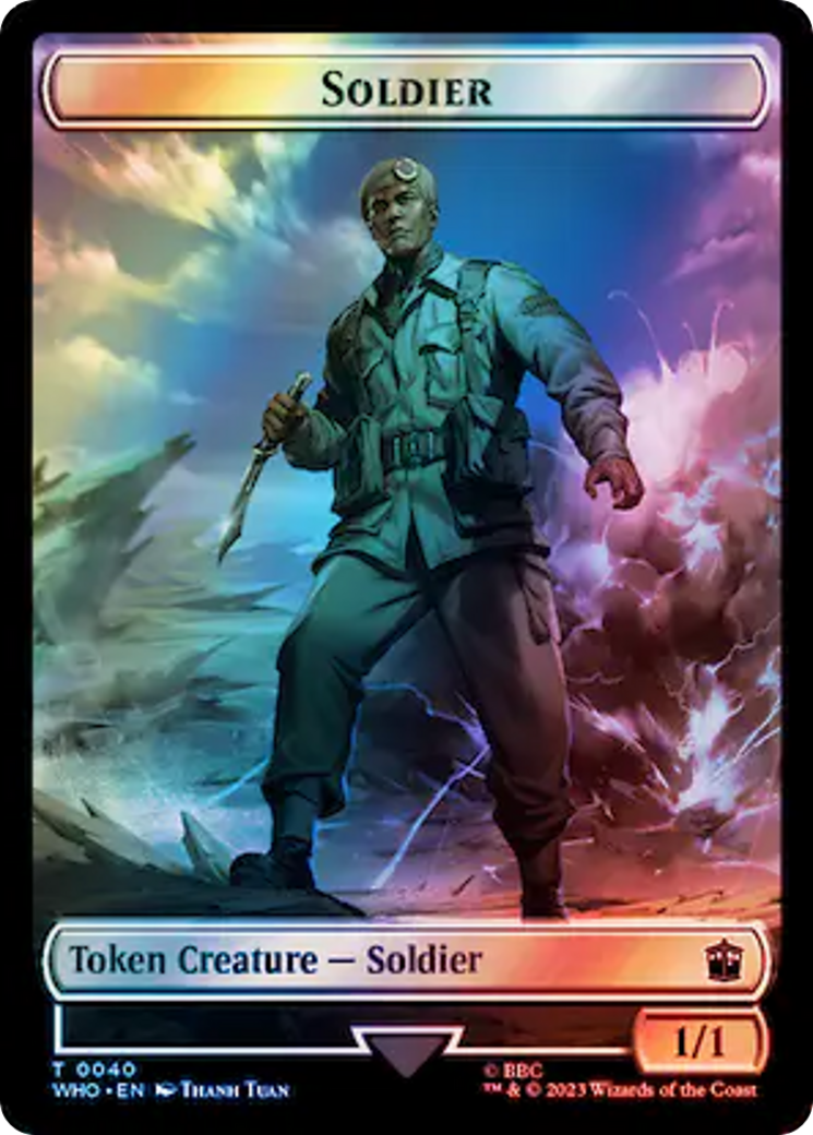 Soldier // Treasure (0061) Double-Sided Token (Surge Foil) [Doctor Who Tokens] | Nerdhalla Games