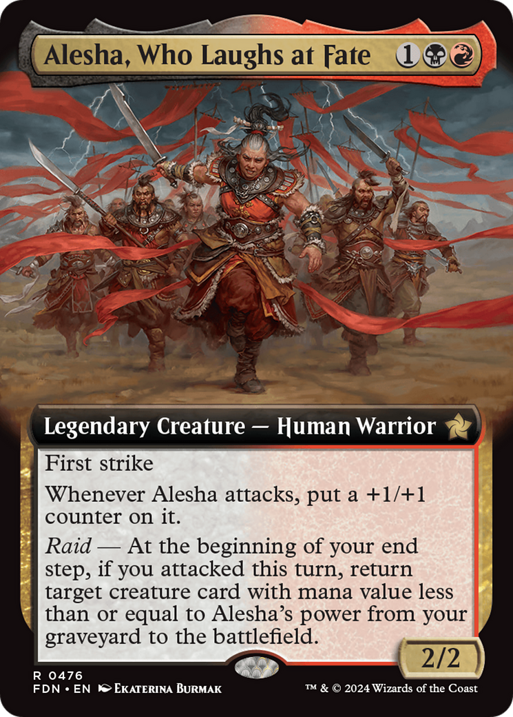 Alesha, Who Laughs at Fate (Extended Art) [Foundations] | Nerdhalla Games