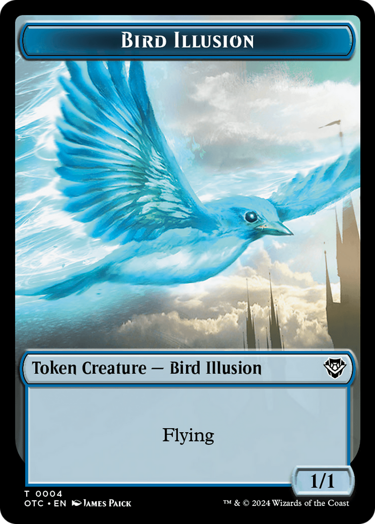 Dragon Elemental // Bird Illusion Double-Sided Token [Outlaws of Thunder Junction Commander Tokens] | Nerdhalla Games