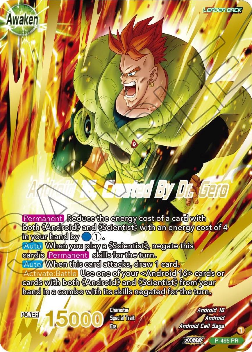 Android 16 // Android 16, Created By Dr. Gero (Gold Stamped) (P-495) [Promotion Cards] | Nerdhalla Games