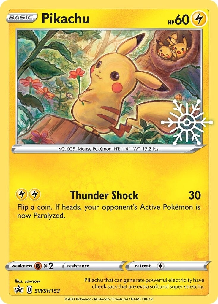 Pikachu (SWSH153) (Holiday Calendar) [Sword & Shield: Black Star Promos] | Nerdhalla Games