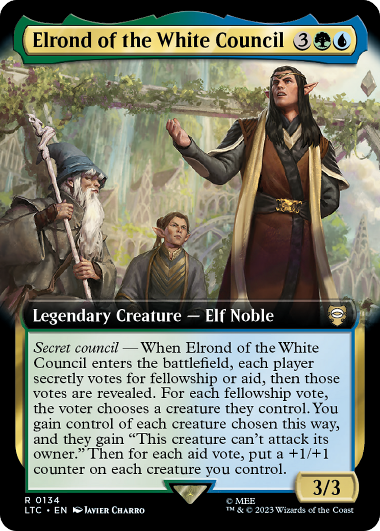 Elrond of the White Council (Extended Art) [The Lord of the Rings: Tales of Middle-Earth Commander] | Nerdhalla Games