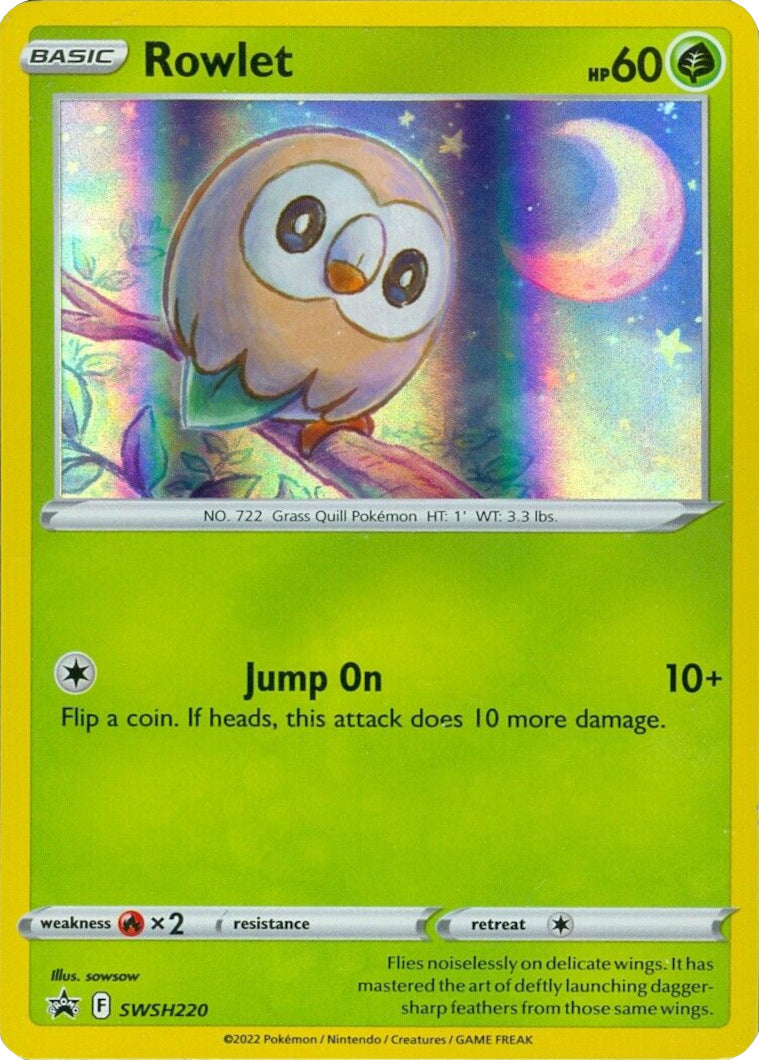 Rowlet (SWSH220) (Cosmos Holo) [Sword & Shield: Black Star Promos] | Nerdhalla Games