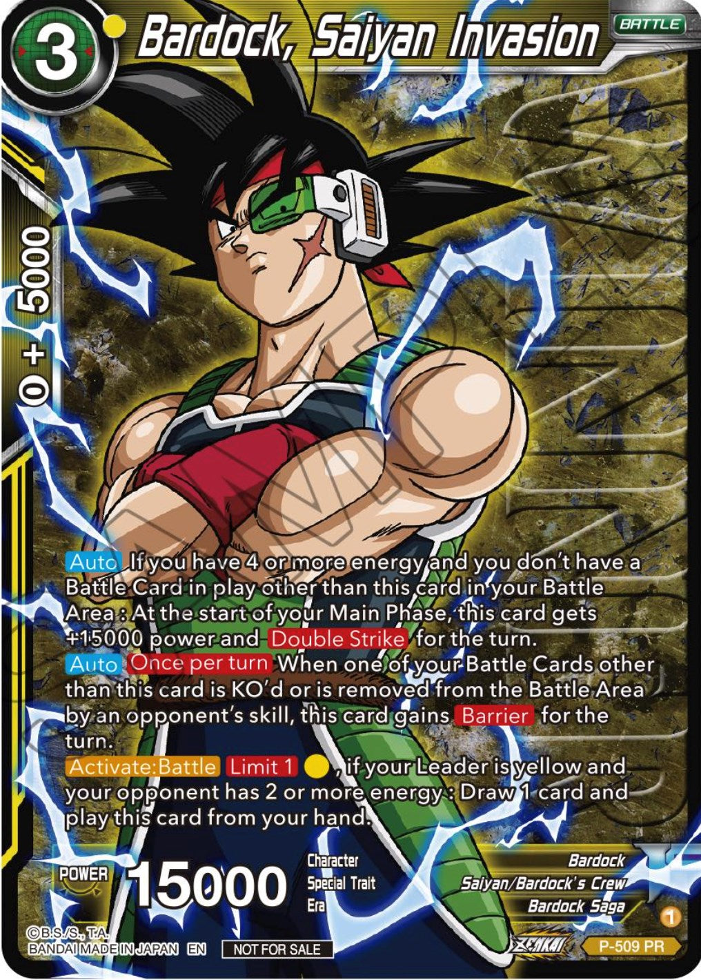 Bardock, Saiyan Invasion (Zenkai Series Tournament Pack Vol.4 Winner) (P-509) [Tournament Promotion Cards] | Nerdhalla Games