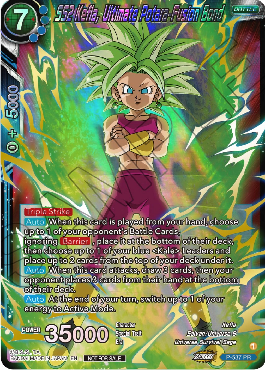 SS2 Kefla, Ultimate Potara-Fusion Bond (Championship Selection Pack 2023 Vol.2) (Gold-Stamped Shatterfoil) (P-537) [Tournament Promotion Cards] | Nerdhalla Games