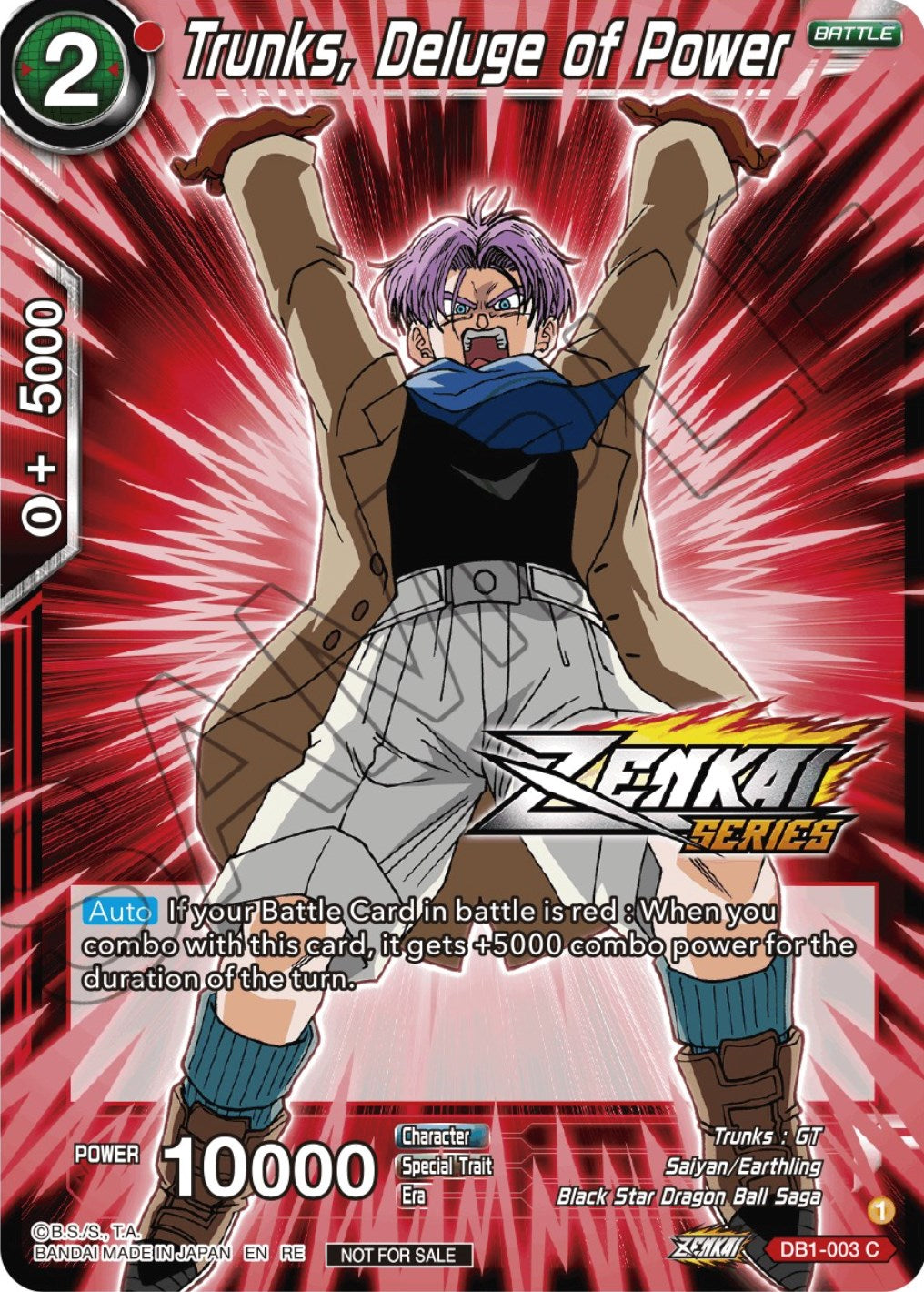 Trunks, Deluge of Power (Event Pack 12) (DB1-003) [Tournament Promotion Cards] | Nerdhalla Games