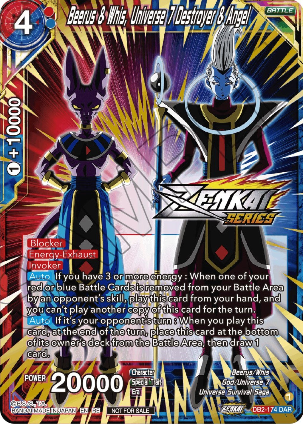 Beerus & Whis, Universe 7 Destroyer & Angel (Event Pack 12) (DB2-174) [Tournament Promotion Cards] | Nerdhalla Games