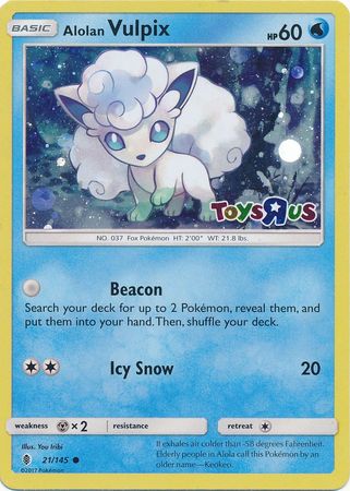 Alolan Vulpix (21/145) (Toys R Us Promo) [Sun & Moon: Guardians Rising] | Nerdhalla Games